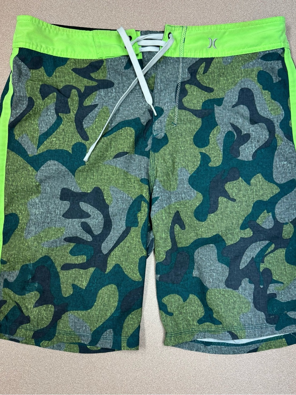 Hurley Phantom Camo Surf Swim Board shorts Trunks Drawstring Sz 34